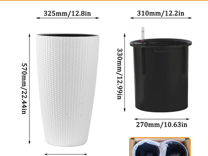 Tall Planters Set With Water Level Monitor And Auto Watering