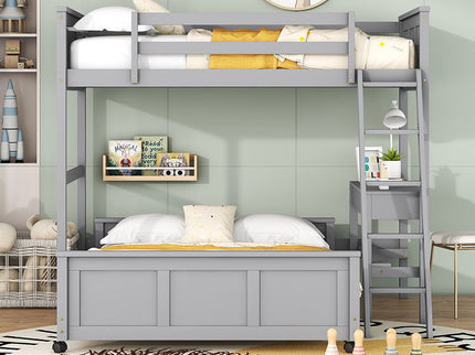 Full Over Full Bunk Bed With Desk