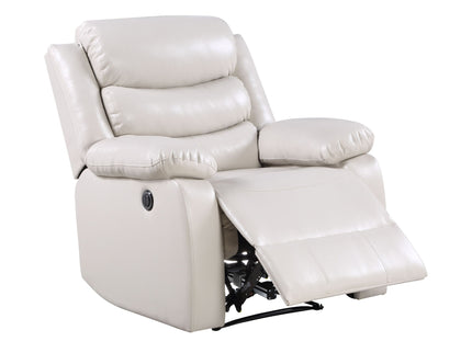 Eilbra - Synthetic Leather Power Motion Recliner - Beige