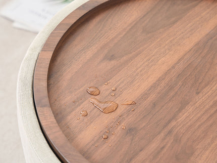 Nesting Ottomans, Round Coffee Table & Bench With Tray (Set of 2)