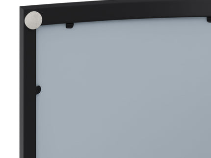 Arched Glass Double Door Wardrobe With Shatterproof Mirror, Open Shelf & Towel Rack