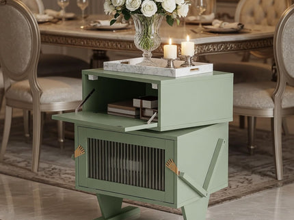 Robot LED Nightstand With 360° Rotating Drawer