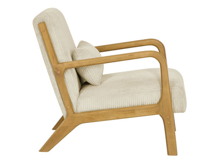 Upholstered Armchair With Back Support Pillow