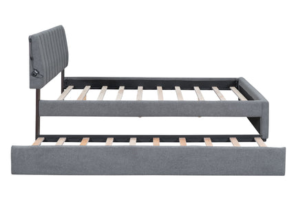 Upholstered Platform Bed With Trundle