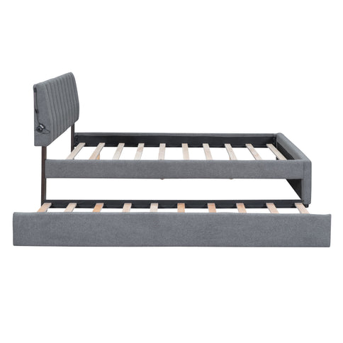 Upholstered Platform Bed With Trundle