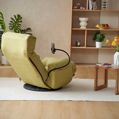 Adjustable Swivel Lounge Chair With 360 Degree Rotating Seat And Headrest Support