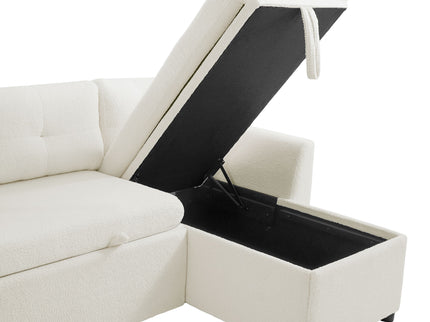 U-Shaped Sectional Sofa Bed With Storage And USB Ports