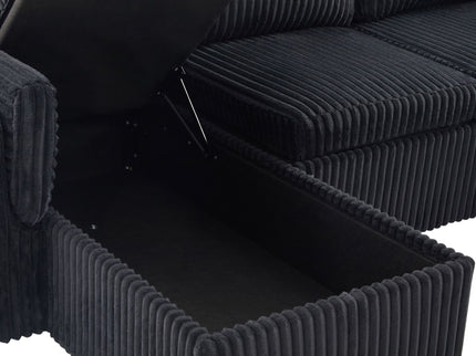 Convertible U-Shaped Sectional Sofa Bed With USB Ports And Storage