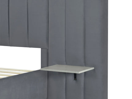 Upholstered Platform Bed With Big Headboard