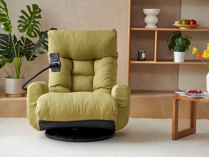 Adjustable Swivel Lounge Chair With 360 Degree Rotating Seat And Headrest Support