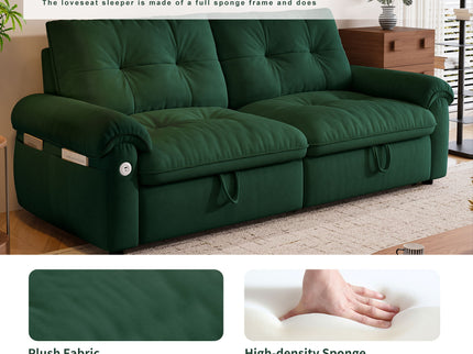 Cloud Like Convertible Sofa Bed For Living Rooms - Green
