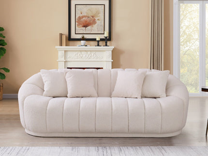 Maximilian - Modern Japandi Style Tight Back Boucle Couches