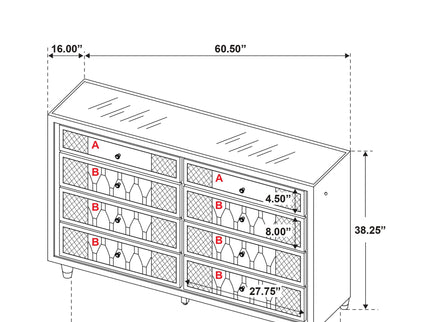 Mika - 8 Drawer LED Dresser