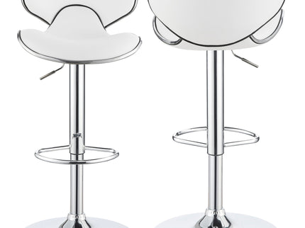 Edenton - Upholstered Adjustable Bar Stool (Set of 2) - White