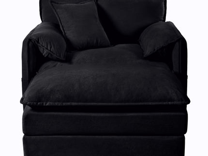 Oversized Chair With Movable Ottoman, Soft Upholstered Lounge Chair