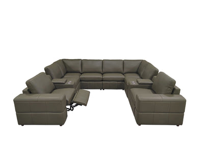 Upholstered Large Arms Sectional With Recliner Seats