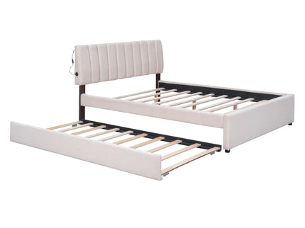 Upholstered Platform Bed With Trundle