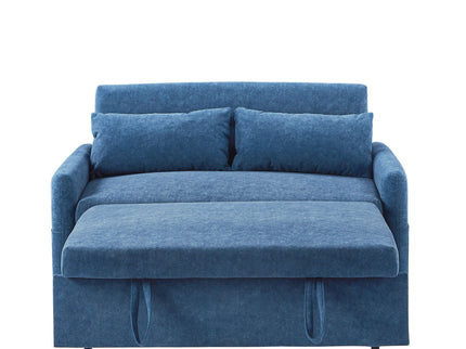 Pull Out Sleep Sofa Bed Loveseats Sofa Couch With Adjsutable Backrest, Storage Pockets, 2 Soft Pillows, USB Ports For Living Room, Bedroom, Apartment, Office