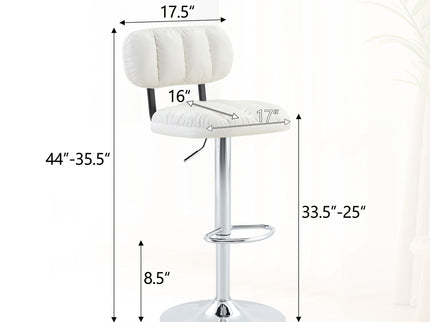 Adjustable Height Bar Stools With Footrest For Kitchen Island (Set of 2)