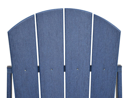 Folding Outdoor Adirondack Chair For Relaxing, Hdpe All-Weather Fire Pit Chair, Patio Lawn Chair For Outside Deck Garden Backyardf Balcony - Navy Blue