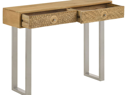 Harmony - 2 Drawer Table With Sled Base In Tones Accents - Natural