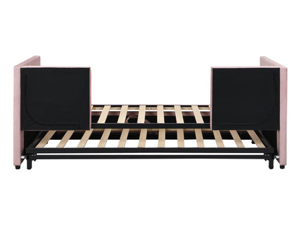 Twin Size Upholstered Daybed With Pop Up Trundle