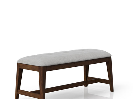 Backless Upholstered Dining Bench Mid Century Seating - Beige