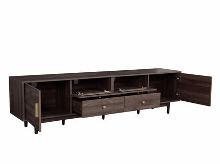 TV Stand With Drawers, Accent Entertainment Center For Living Room - Dark Brown