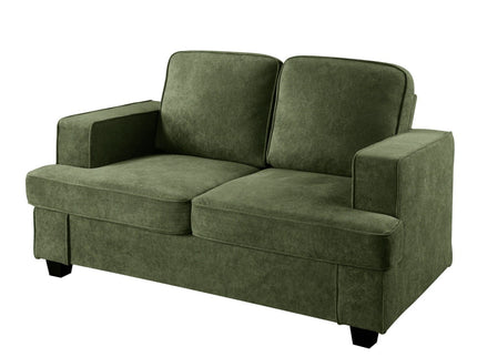 Modern Loveseat, Comfortable 2 Seater Couch With Deep Seating, Loose Back Cushions, Wide Arms