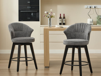 Wing Back Swivel Bar Stools (Set of 2)