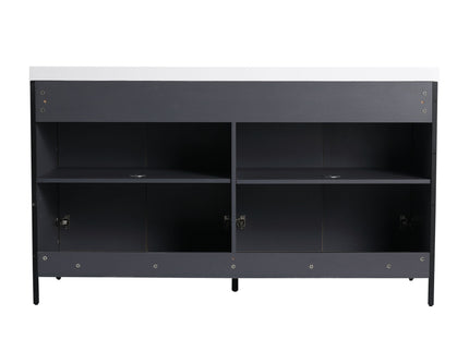 Contemporary Freestanding Bathroom Vanity With Adjustable Shelves