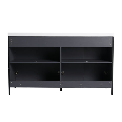 Contemporary Freestanding Bathroom Vanity With Adjustable Shelves