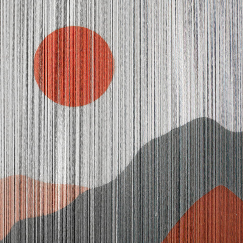 Rectangular Tassel Print Wall Art, Home Decor For Living Room Bedroom Office Hallway - Multicolor