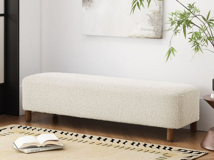 Contemporary Ottoman With Foam Cushion And Durable Upholstery