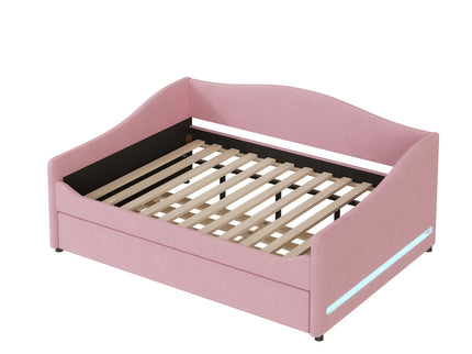 Upholstered Daybed With Light And Trundle