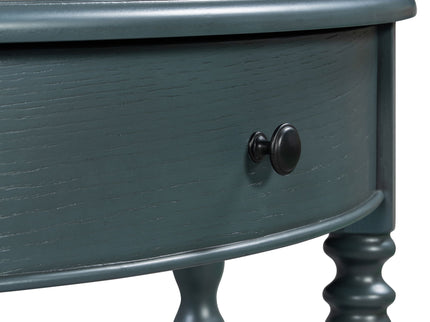 Half Moon Console Table With Drawer & Shelf