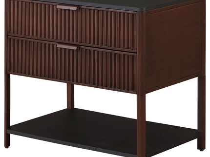 Tova - 2 Drawer Side Table With Shelf - Dark Brown