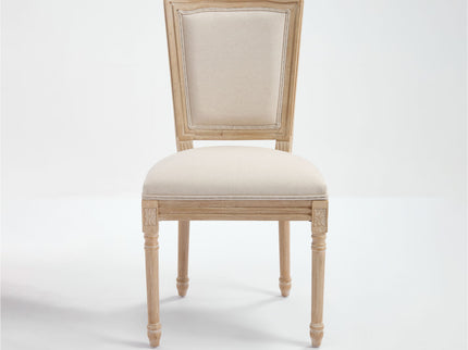 Dining Chairs Upholstered With T - Shaped Back (Set of 2) - Beige