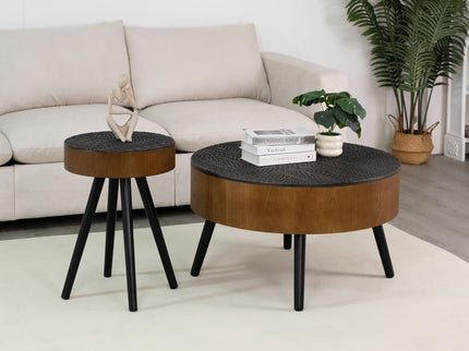 Round Coffee Table With Storage Function For Living Rooms