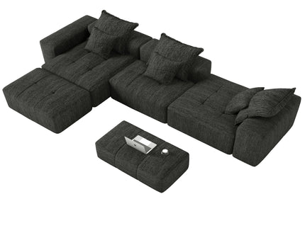 Modern Oversized Diy Combination, Modular Sectional Sofa With Pillows