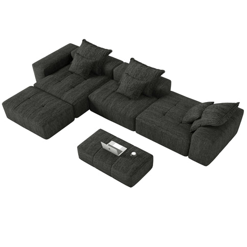 Modern Oversized Diy Combination, Modular Sectional Sofa With Pillows