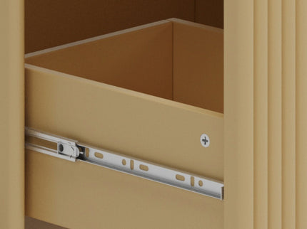 Fluted Bathroom Vanity With Ceramic Sink, Freestanding Design