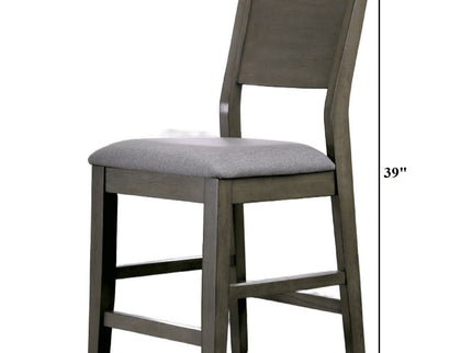 Padded Fabric Seat Panel Back Counter Height Dining Chairs (Set of 2) - Gray / Light Gray