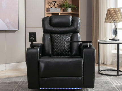 270 Degree Swivel Power Recliner With Tray Table, Phone Holder, Cup Holder, USB Port