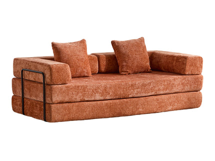 Convertible Floor Sofa Bed With Pillow Back Support Armrest