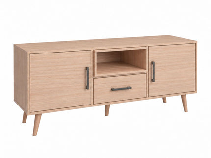 TV Stand For TVs Up To 60" With 2 Doors, 1 Drawer And 1 Open Shelf - Walnut