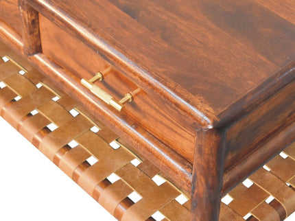 Regency - Woven Console Table With 2 Drawers - Brown