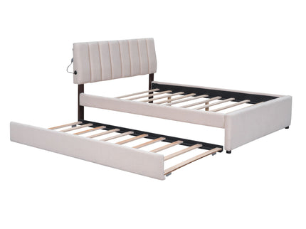 Upholstered Platform Bed With Trundle