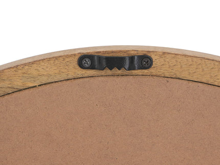 Circle Wall Mirror With Wooden Frame, Wall Mirror For Living Room