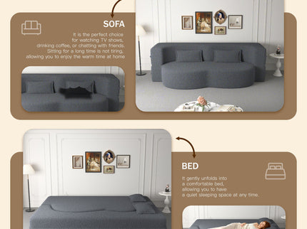 Modern Floor Sofa With 2 Pillows, Twin Size For Living Room